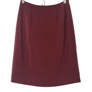 Kasper Skirt Womens Sz 6 Petite Knee Length Lined Maroon Pencil Slit Zipper